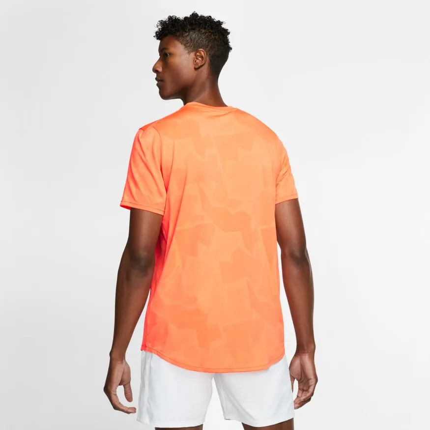 Nike Court Aeroreact Top SS Rafa - orange pulse/gridiron
